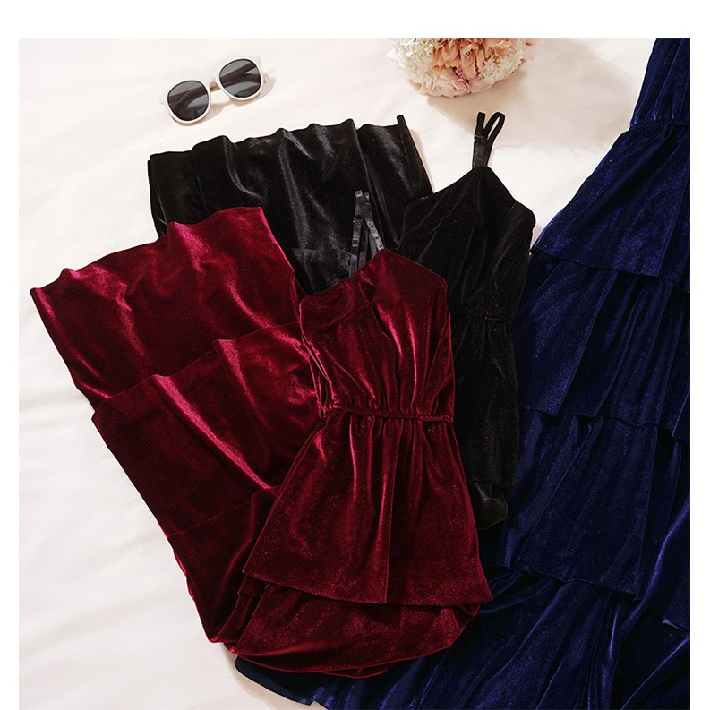 Đầm tiểu thư nhung , đầm tầng quãng châu, hàng có sẵn | BigBuy360 - bigbuy360.vn