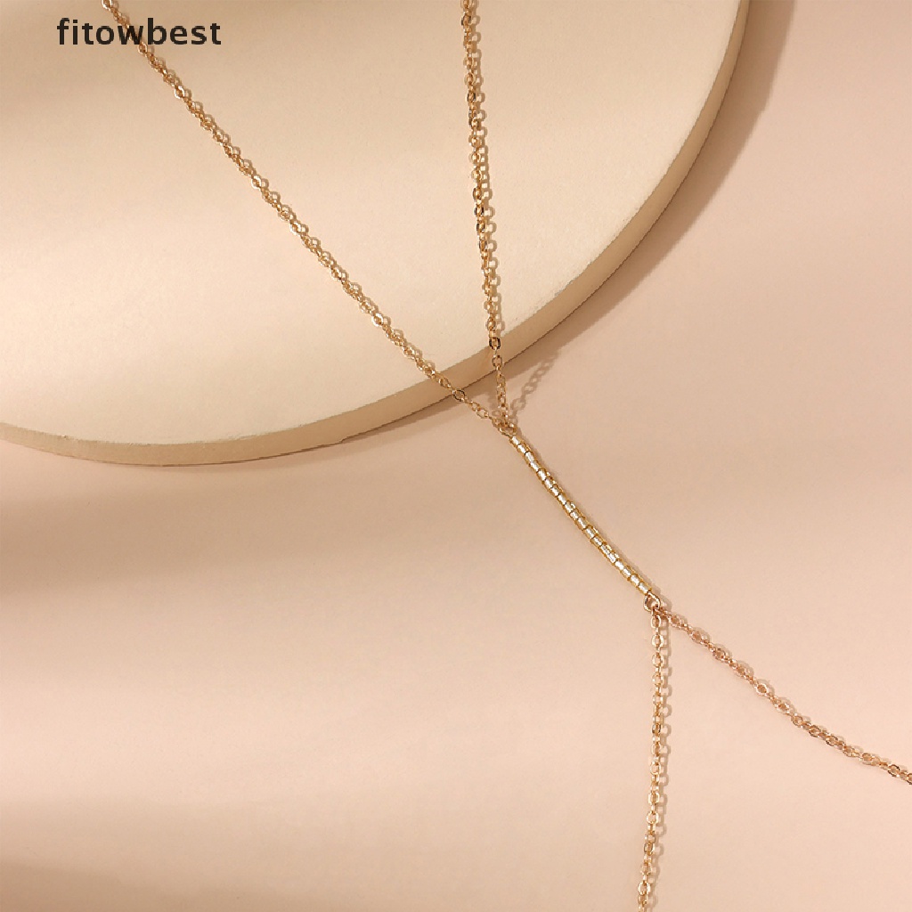 Ftvn Metal Ladies Body Chain Sexy Cutout Style Bikini Chest Chain Decorative Jewelry QDD