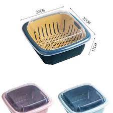 Bộ Rổ Nhựa Kèm Chậu Có Nắp Đậy