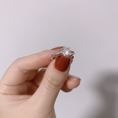 Nhẫn Mạ Bạc 925 Hình Vương Miện Đính Đá Pha Lê