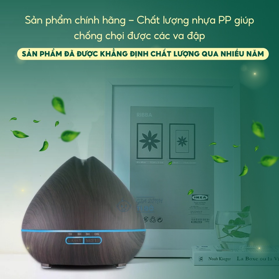 Máy Khuếch Tán Tinh Dầu/ Máy Xông Tinh Dầu/ Máy Phun Sương BÚP SEN-550ML - Điều Khiển Bằng REMOTE- BẢO HÀNH 3 THÁNG