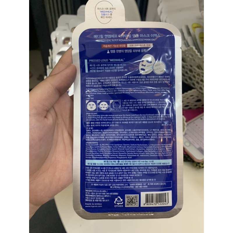 mặt nạ Mediheal Xanh dương N.M.F aquaring cấp nước dưỡng ẩm cho da