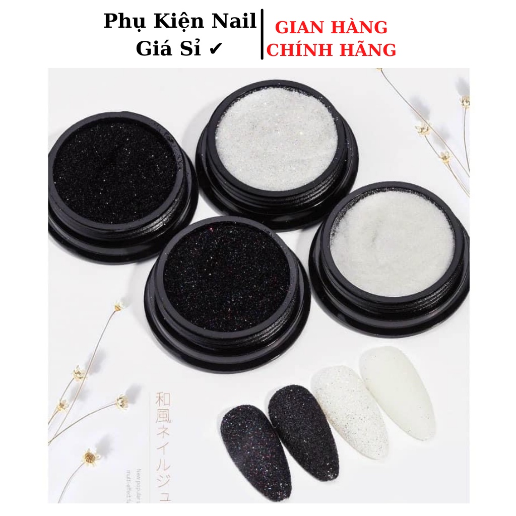 Nhũ Rắc Kim Cương Siêu Sáng Đen Trắng - Nhũ Mịn - Phụ Kiện Nail