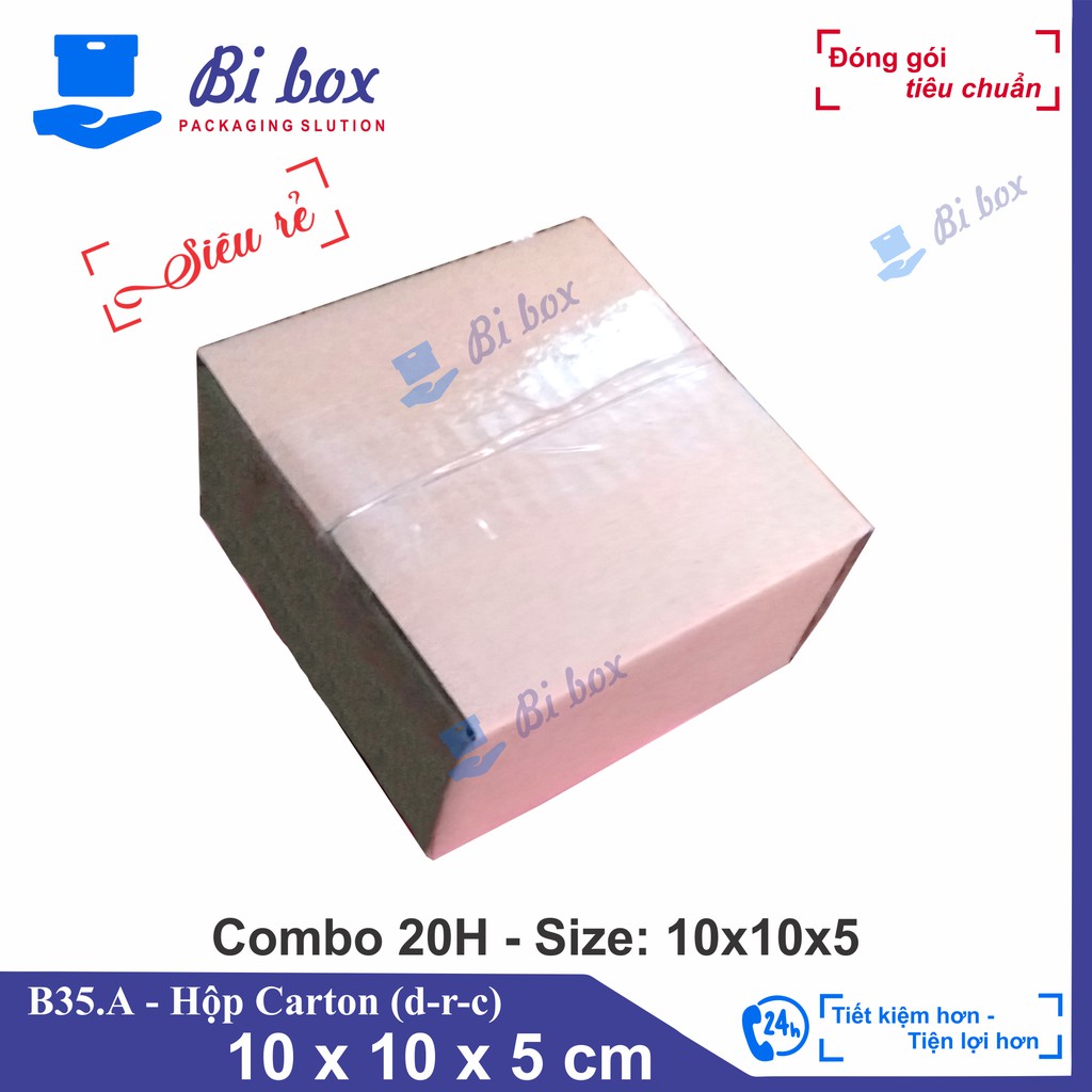 Combo 20 Hộp giấy 10x10x5 cm- Thùng hộp đóng hàng