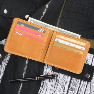 Bóp ví nam da bò sáp J4M cao cấp, có nhiều ngăn đựng tiền và thẻ tiện dụng để vừa túi quần phong cách mới NXS01