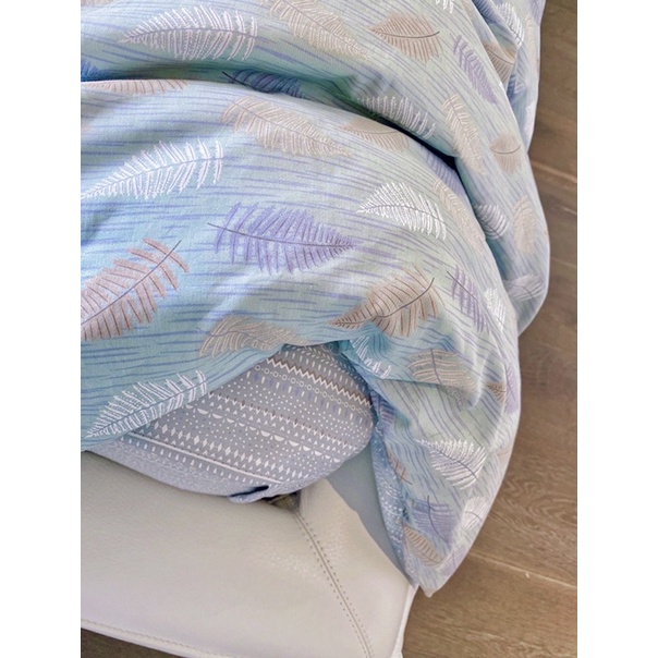 Set chăn ga gối cotton living- mẫu lông công sắc màu