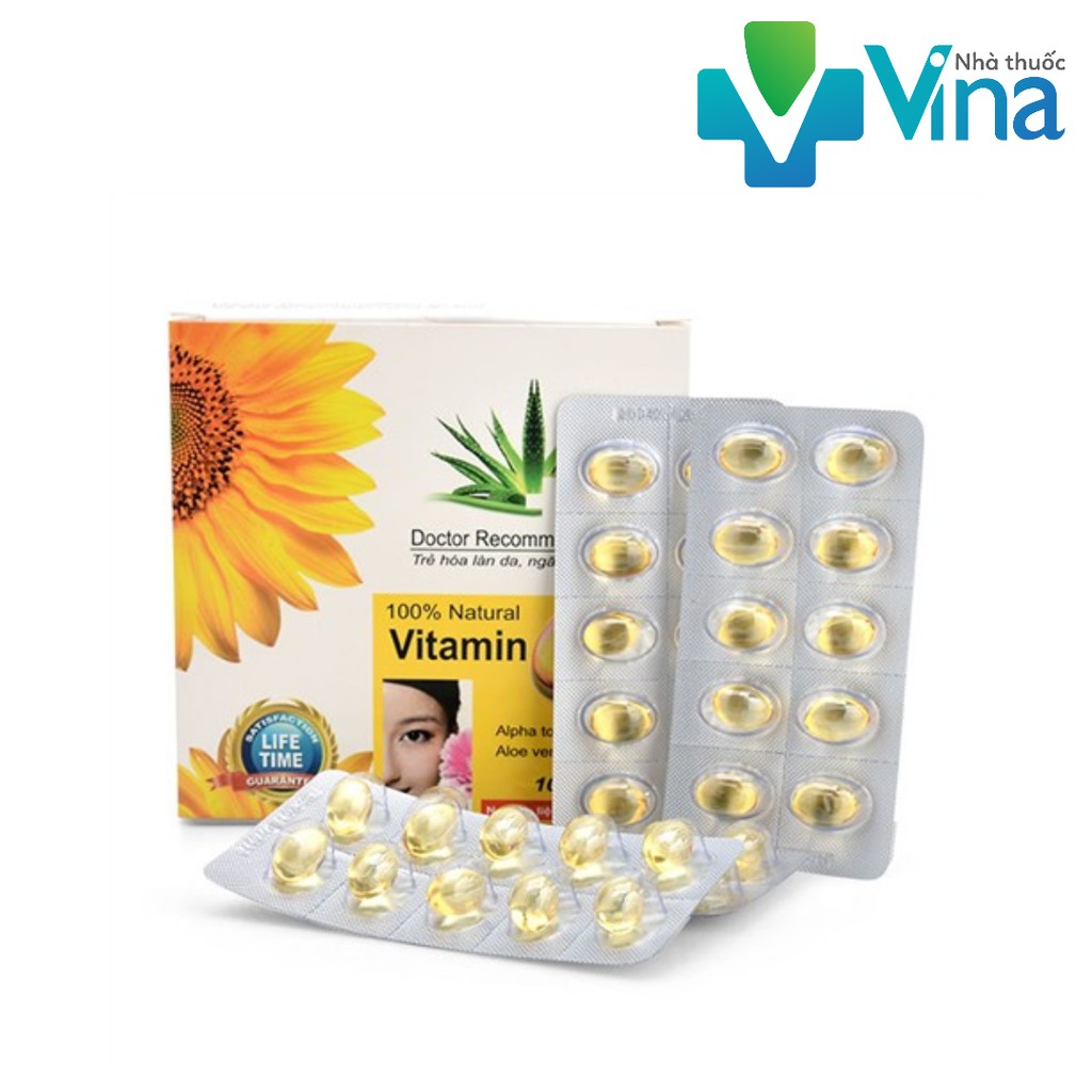 Vitamin E400 Kèm Tinh Chất Nha Đam - Giúp sáng đẹp da Hộp 100 viên
