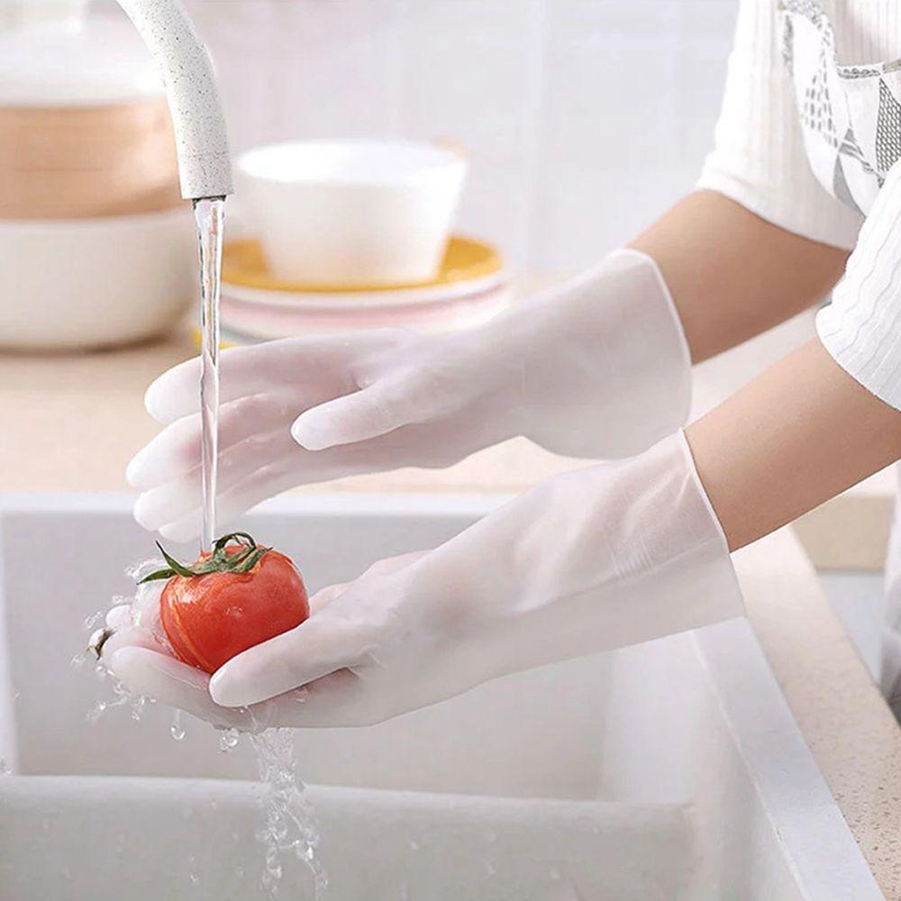 IVORY Găng Tay Rửa Chén Bằng PVC Trong Suốt Chống Trượt Dễ Sử Dụng