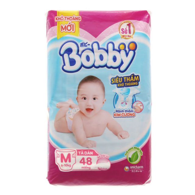 Tã dán bobby siêu mỏng size M48 . L42 . XL38 . XXL34.