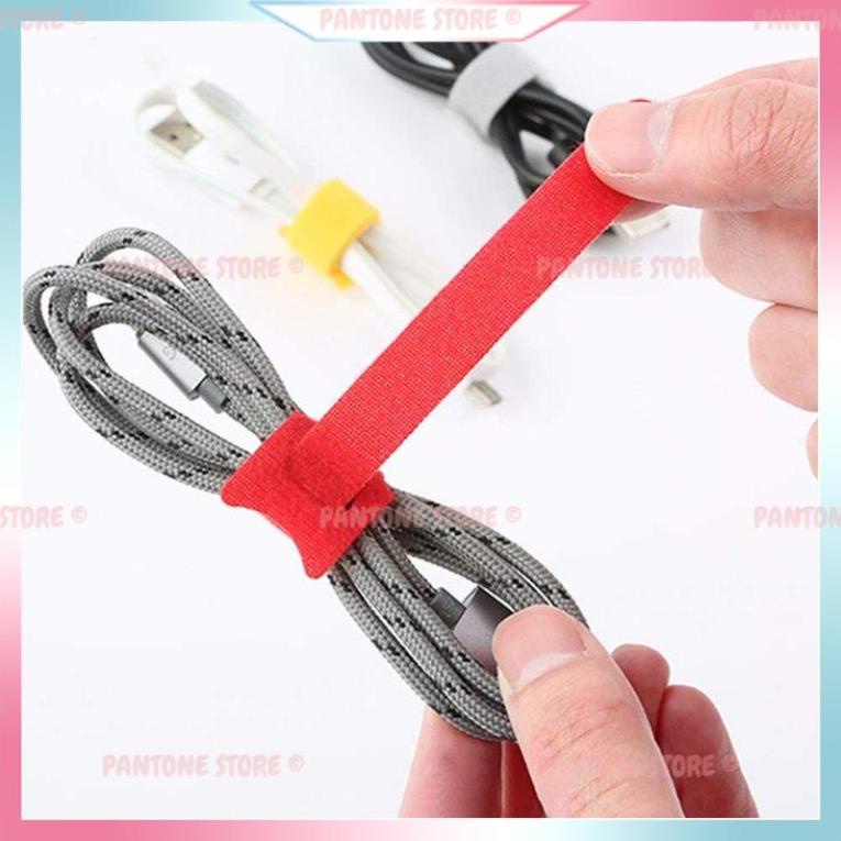Dây buộc đa năng Velcro, buộc dây điện , cáp sạc máy tính, điện thoại gọn gàng gọn gàng có thể tái sử dụng-PANTONE