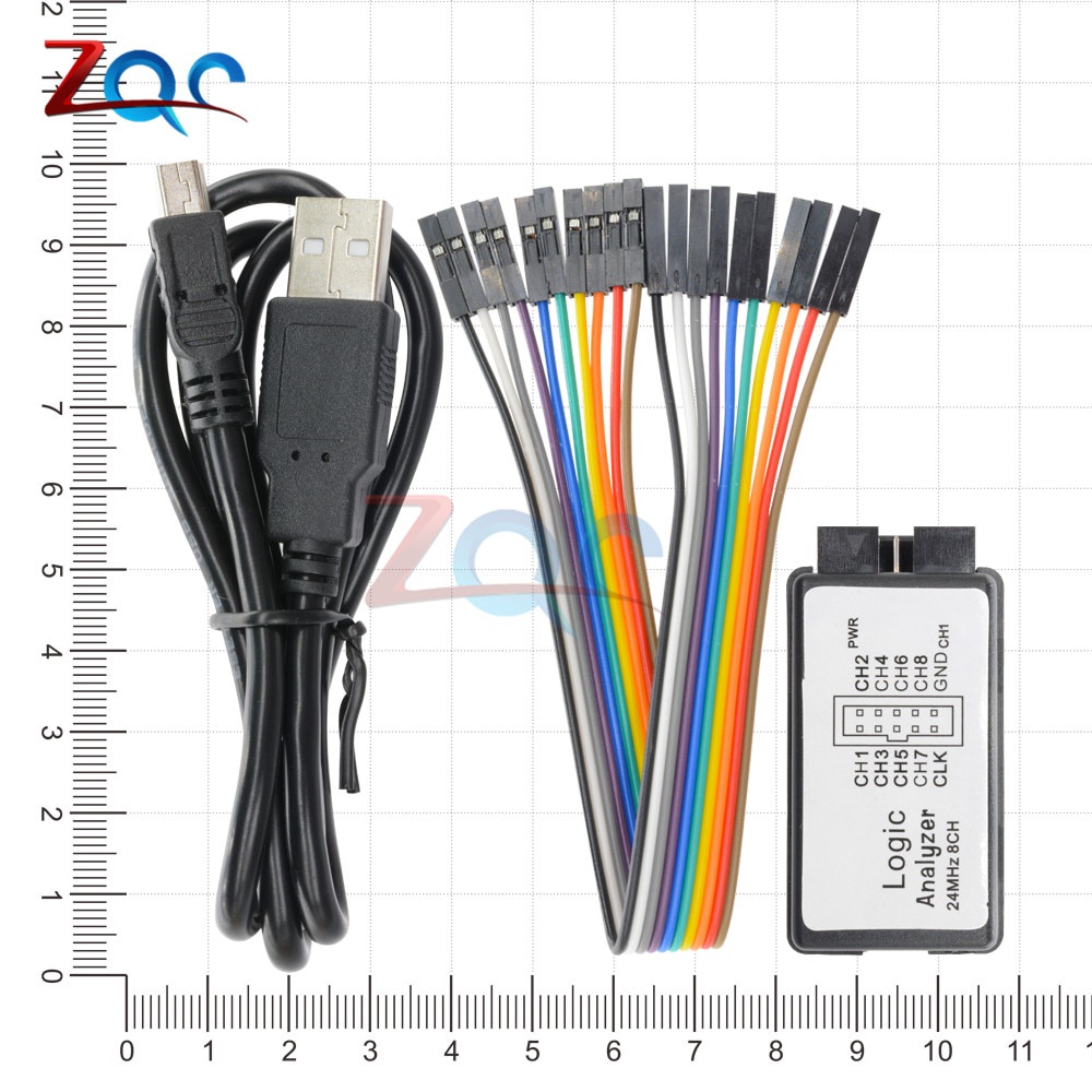 Thiết bị phân tích Logic Usb có cáp Emi 24mhz 8ch 24mhz 8 kênh Uart Iic Spi