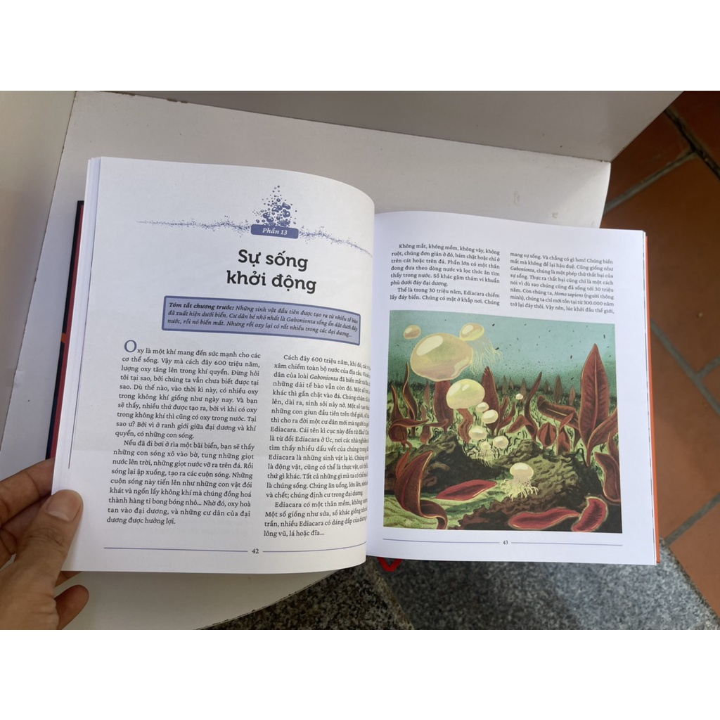 Sách - [bìa cứng in màu toàn bộ] Sự sinh thành thế giới - Lịch sử hình thành vũ trụ, trái đất và muôn loài
