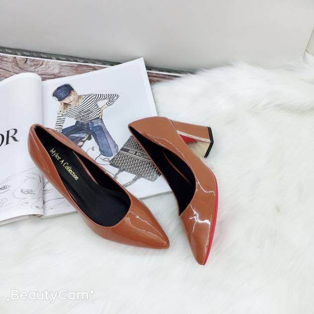 Giày cao gót [HÌNH THẬT] bít , gót phối đồng nhập, xinh lắm k | BigBuy360 - bigbuy360.vn