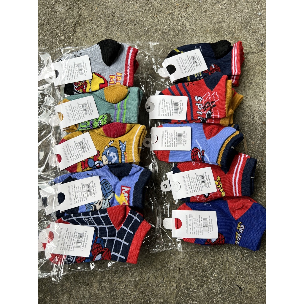 Set 5 đôi Vớ siêu nhân, người nhện, vớ spiderman cho bé trai từ 1-12 tuổi