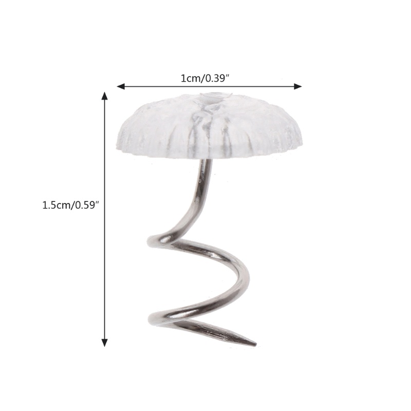 Kiki Set 50 Ghim Xoắn Cố Định Ga Trải Giường & Đầu Giường Trong Suốt Trang Trí Đầu Ngón Tay Cái
