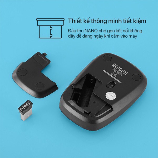 Chuột Không Dây Robot M220 Thiết Kế Dễ Thương Kết Nối USB Nhỏ Gọn Tiện Dụng Họa Tiết Cute