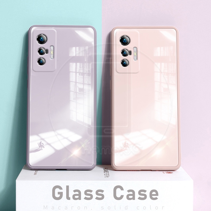 Ốp điện thoại tráng kính cường lực cứng phối TPU dẻo dành cho VIVO X70 X60 PRO PLUS PRO+ X70 PRO