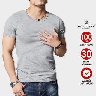 Áo phông nam thun cổ tròn Biman by Biluxury tay ngắn form chuẩn không bai gião