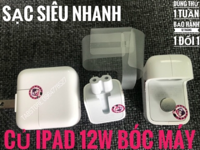 [Mã 2404EL10K giảm 10K đơn 20K] Củ Sạc IPAD 12w Zin Bóc Máy (Tặng Hộp Đựng)