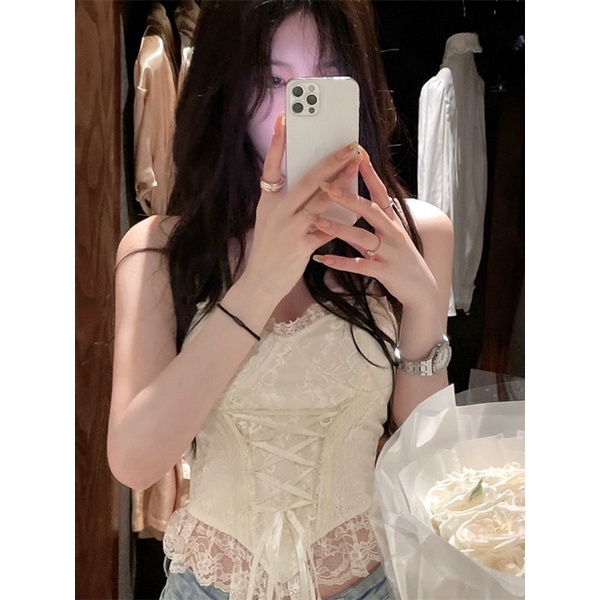 áo bra Ren phối nơ ngực, Áo corset dây rút công chúa đồ ngủ sexy cosplay xuyên thấu gợi cảm cho nữ quyến rũ