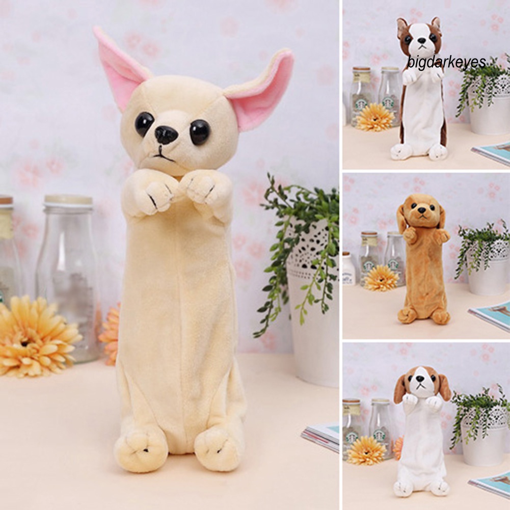 Nyt- Túi Đựng Bút / Đồ Trang Điểm Hình Chú Chó Hoạt Hình 3D Bằng Lông Nhung