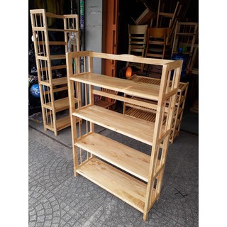KỆ SÁCH 4 TẦNG GỖ CAO SU