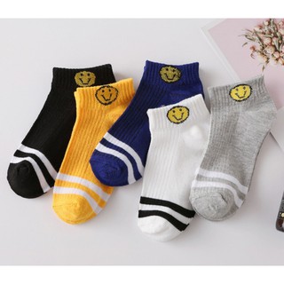 Combo 5 đôi tất nam nữ mặt cười cổ ngắn