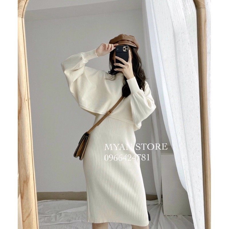 sét áo croptop mix đầm body