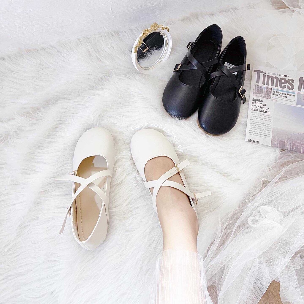 ZZ99: Giày marry 2 quai chéo siêu xinh sang chảnh- giày lolita 2 quai