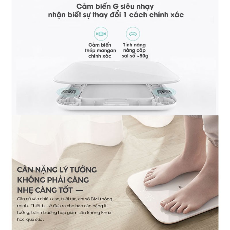 Cân thông minh Xiaomi smart scale2,  Xiaomi Body Fat 2-  cân điện tử thông minh- hàng chính hãng