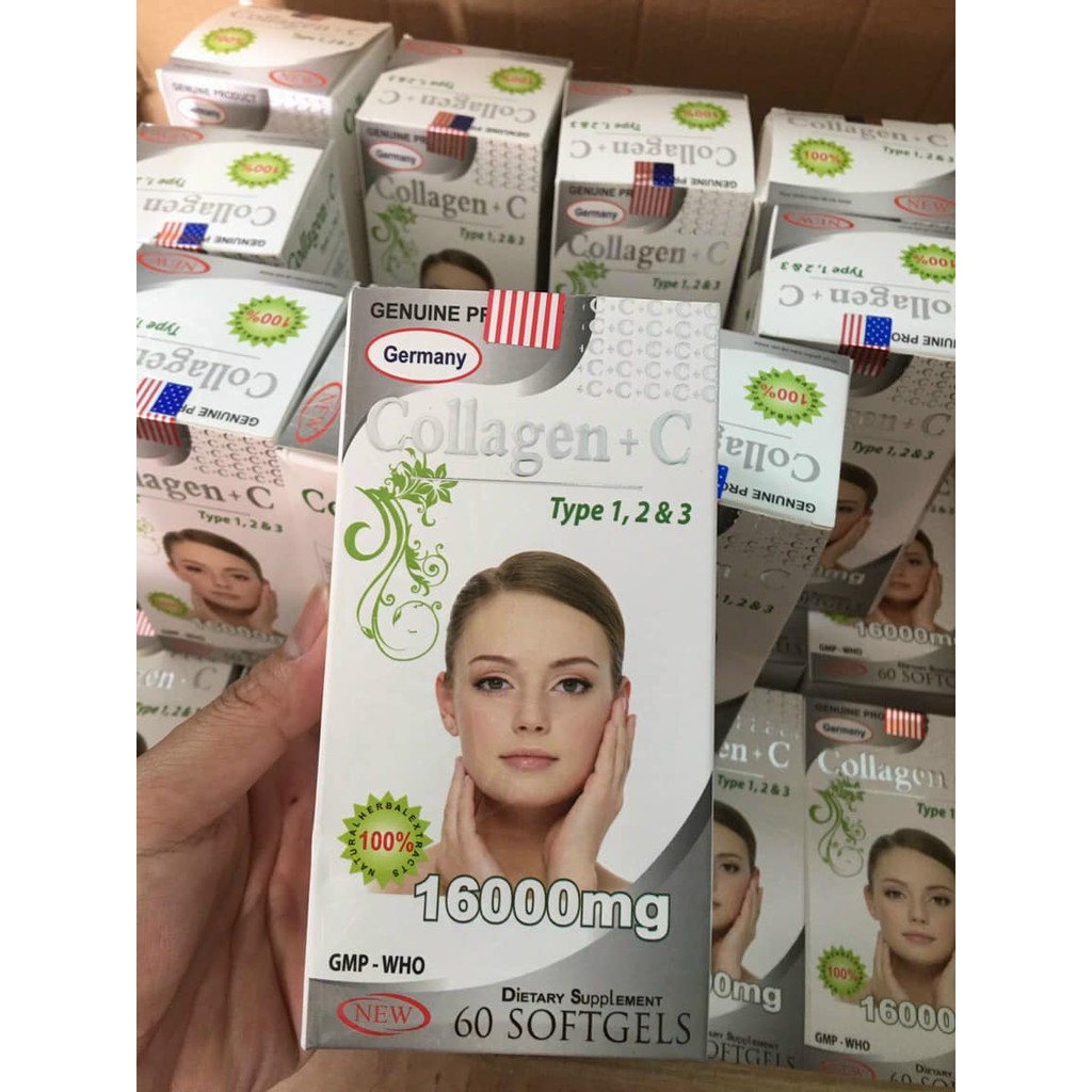 Viên uống đẹp da Collagen +C Type 123 giảm thâm nám tàn nhang - Hộp 60 viên