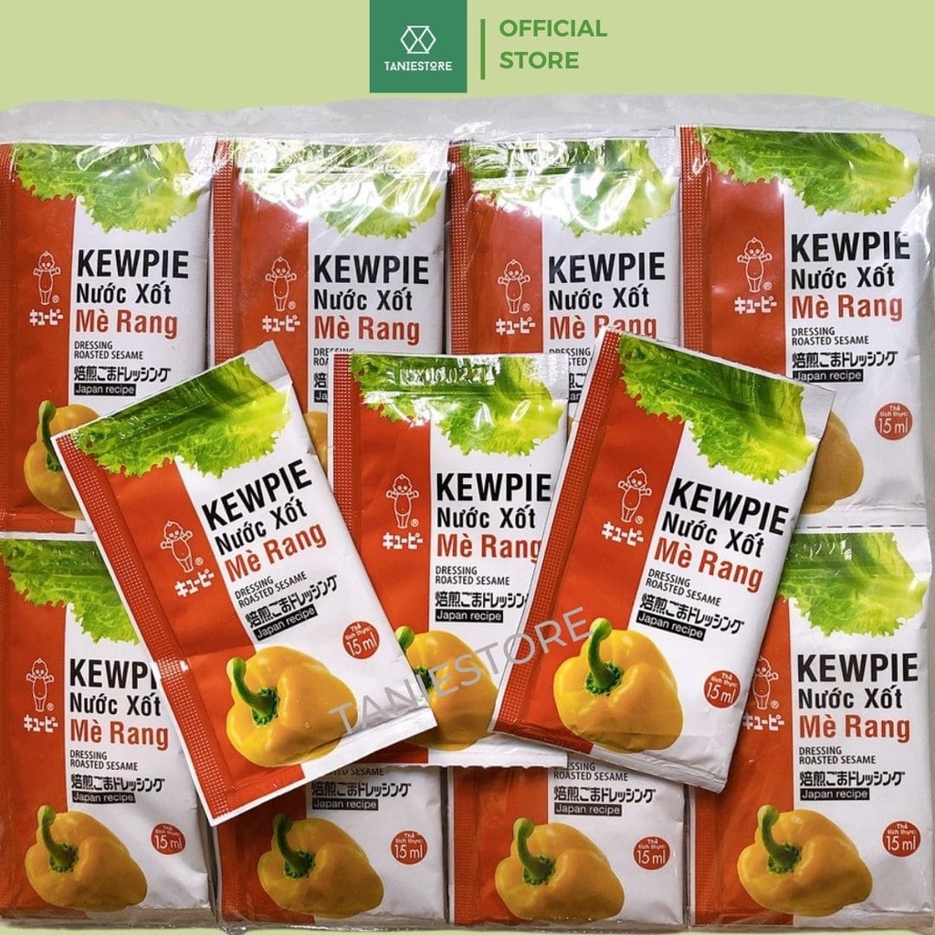 Sốt mè rang Kewpie 15ml chính hãng,  nước chấm ăn cùng rong nho - salad rau - thịt nướng siêu đậm đà