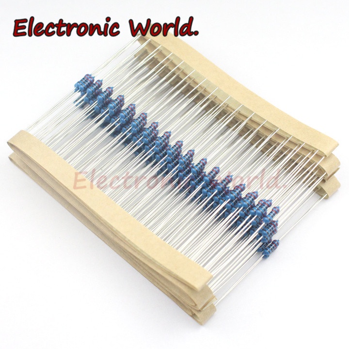 Set 100 Linh Kiện Điện Trở 1/4W 1% 1K2K 10K 4.7K100K 2.2 5.1K Euro 1R 2.2K 4.7R 4.7R 10R 3K 22R 22K 47R 47K 100R 3.3K 3.3K