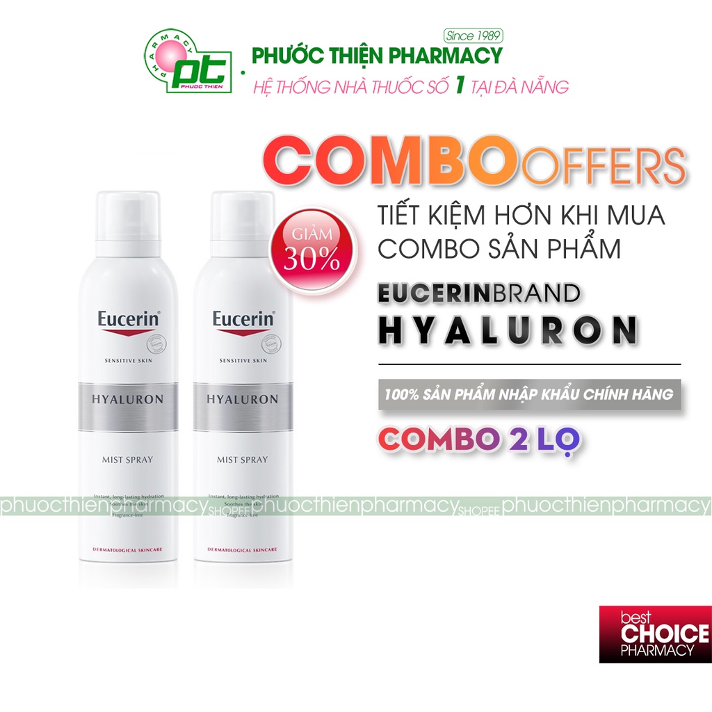 [COMBO] Xịt Khoáng Dưỡng Ẩm Eucerin Hyaluron Mist Spray