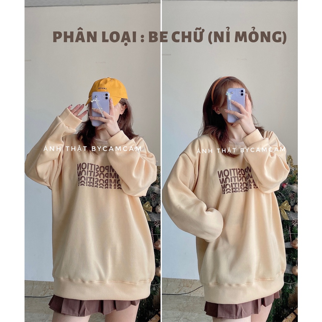 Áo Nỉ Sweater Nam Nữ Form Rộng Vải Nỉ Bông Dày Dặn phong cách Ulzzang Camstore