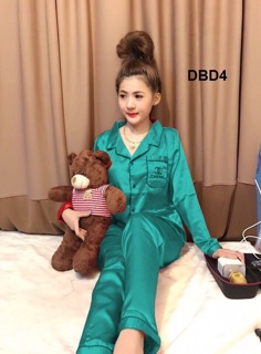 Bộ ngủ phi lụa tay dài, quần dài