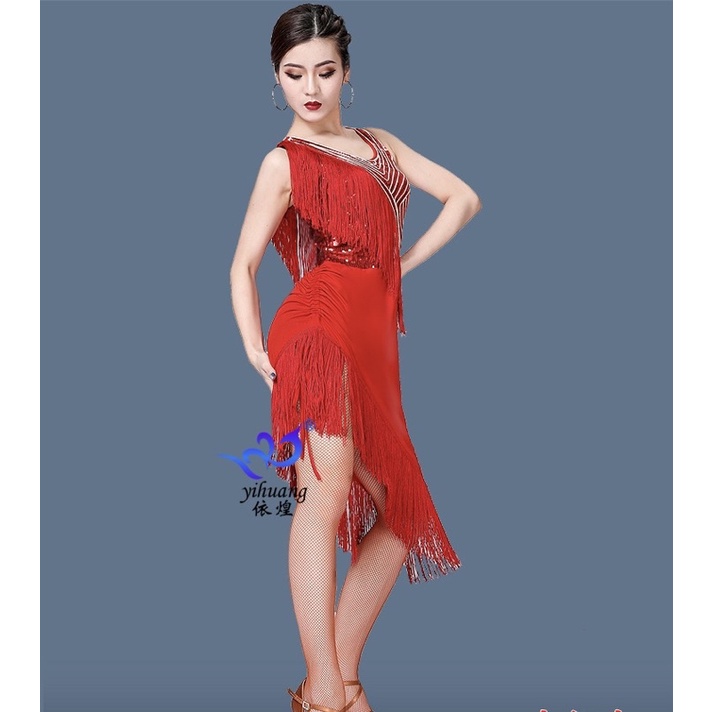 ĐẦM KHIÊU VŨ TÀ XÉO THUN CO GIÃN GIẤU BỤNG VL312N