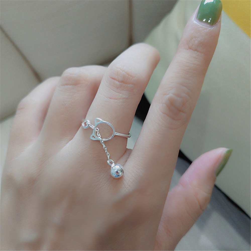 Nhẫn Hở Hình Mèo Dễ Thương Phong Cách Hàn Quốc Yanqueens Trang sứ Quà tặng