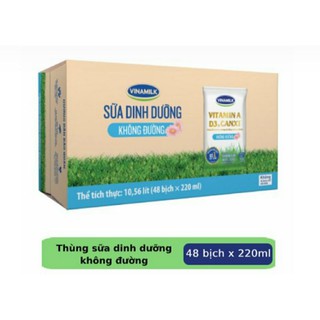 THÙNG 48 BỊCH SỮA DINH DƯỠNG KHÔNG ĐƯỜNG VINAMILK 220ml