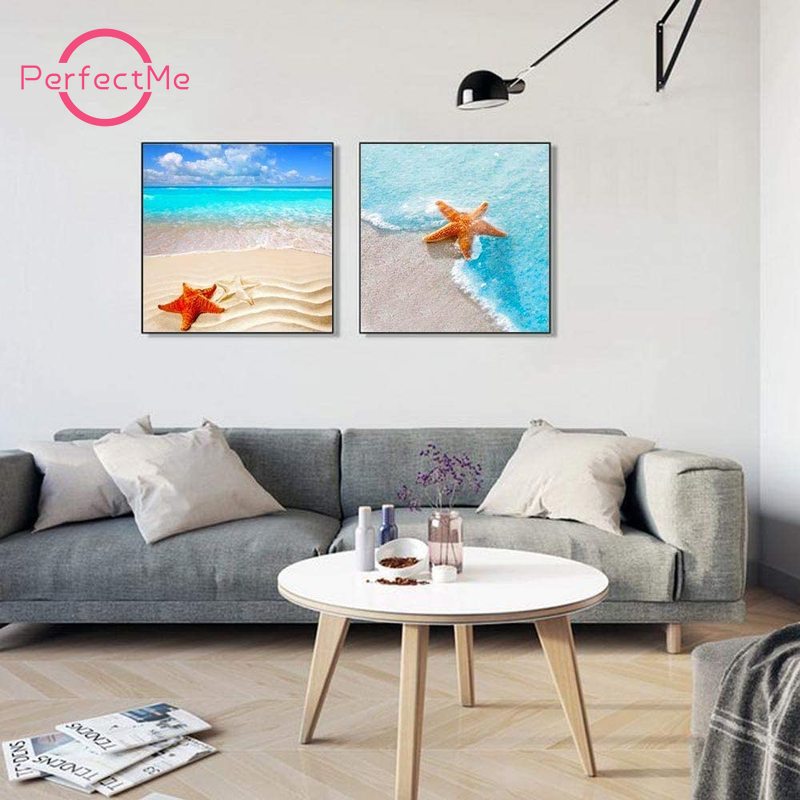 Bộ Tranh Đính Đá 5D Tự Làm 30 x 30 CM 4 Họa Tiết Trang Trí Nhà Cửa