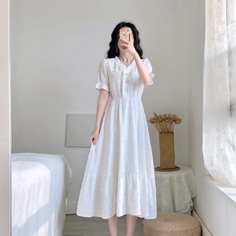 Đầm Trắng Kiểu Dáng Retro Thời Trang Quyến Rũ Cho Nữ | BigBuy360 - bigbuy360.vn