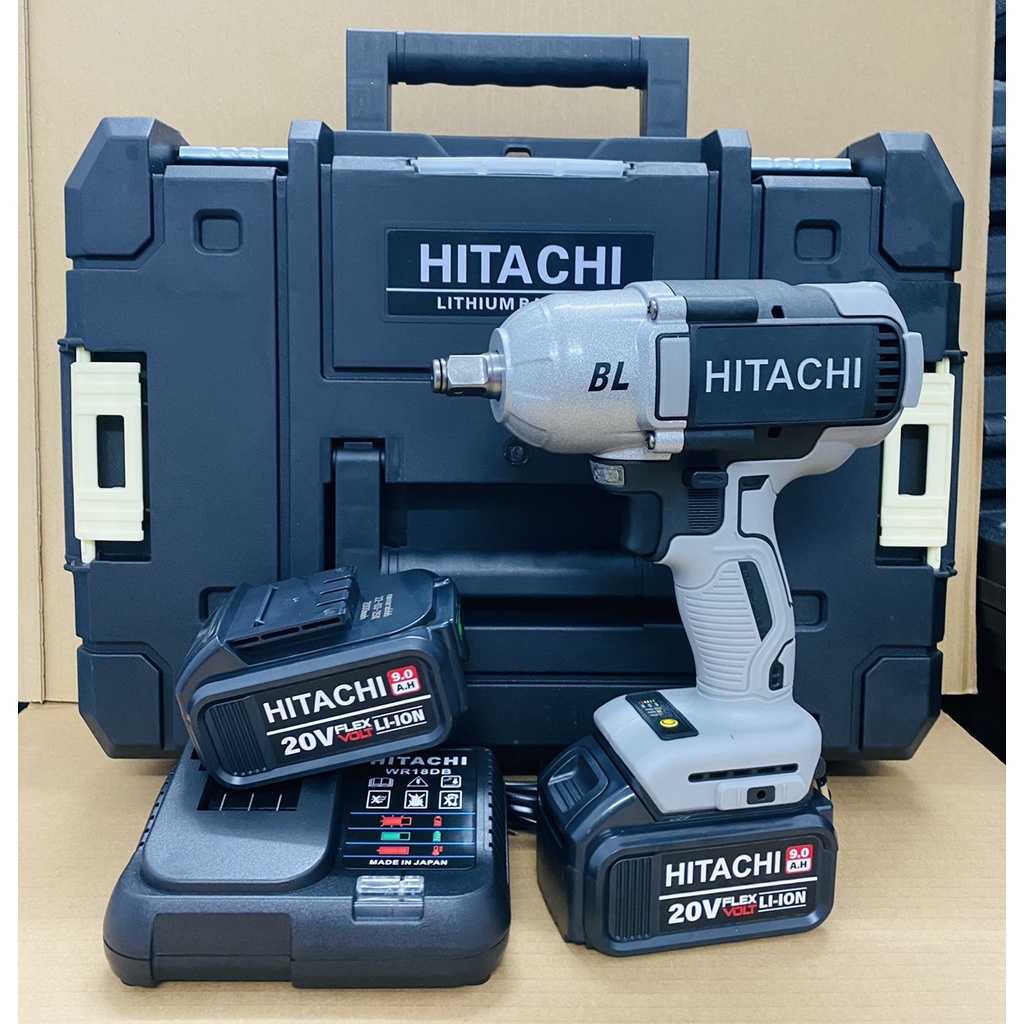 Máy siết bulong dùng pin không chổi than HITACHI 1000NM - Tặng kèm bộ phụ kiện 17 chi tiết cao cấp