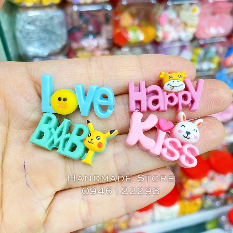 Charm chữ love - baby - happy - kiss