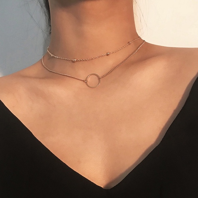 Vòng Cổ Choker Hai Lớp Màu Vàng Thời Trang Cho Nữ