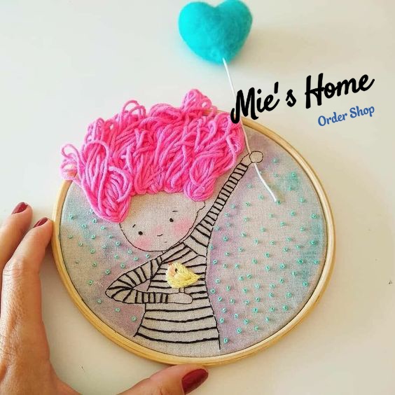 DIY Bộ kit tự thêu tranh cô gái đáng yêu-làm tóc cho cô gái -tự thêu trang trí nhà cửa Decor Handmade - MEO Shop | BigBuy360 - bigbuy360.vn