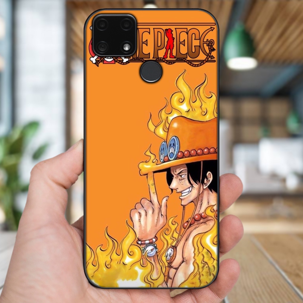 Ốp lưng Realme C25 viền đen in hình Ace One Piece