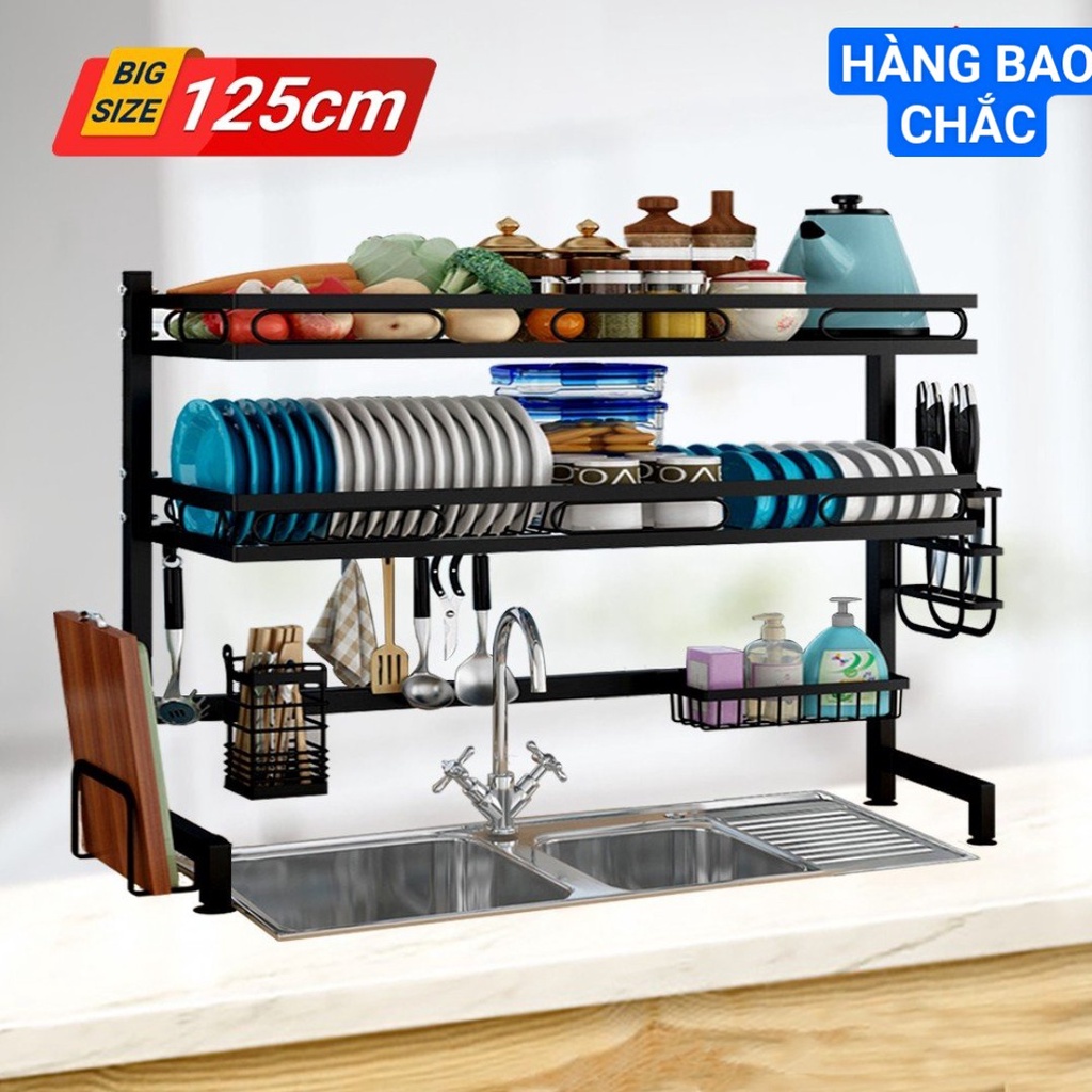 Kệ 1.2M Để Chén Đĩa Thông Minh Trên Bồn Rửa Bát inox 304 Cao Cấp ( KÍCH THƯỚC NÀY KHÔNG SHOP NÀO RẺ BĂNG)