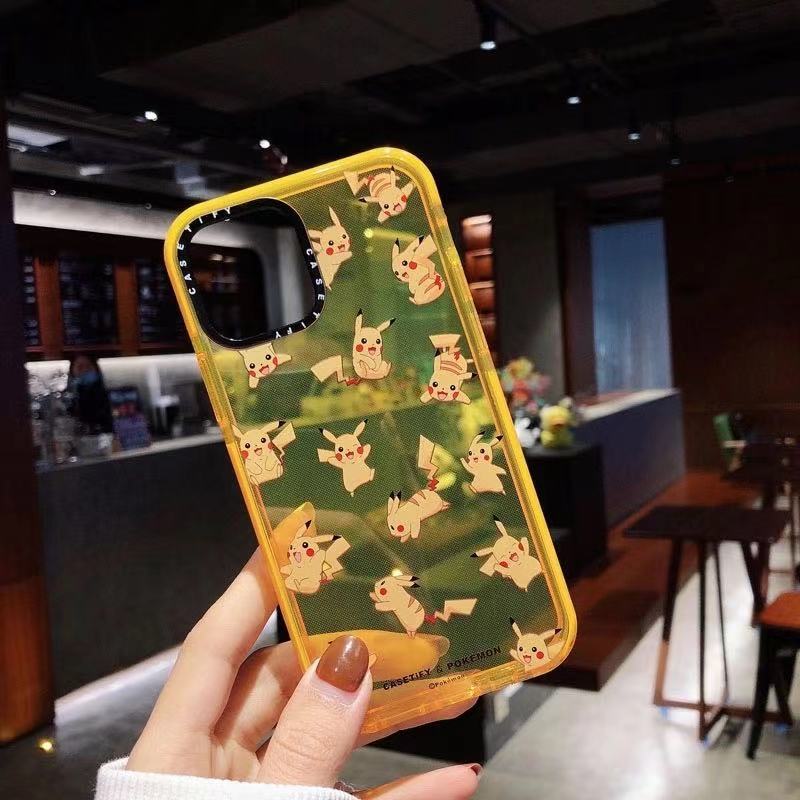 Ready Stock iPhone 12 11 Pro Max SE 2020 8 7 6s 6 Plus Phone Case Ins Fashion Cartoon Pikachu Casing Clear Floral Soft Anti-fall Cover