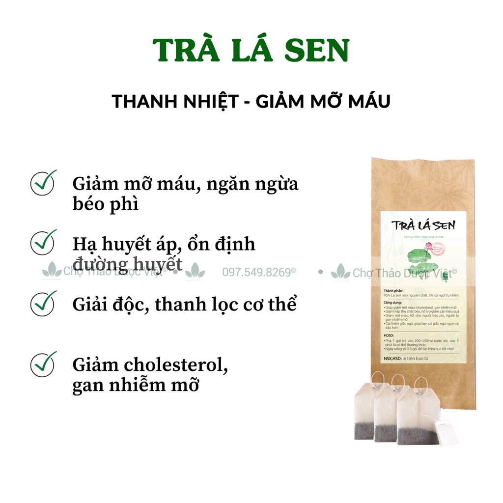Trà lá sen túi lọc  - Chợ Thảo Dược Việt