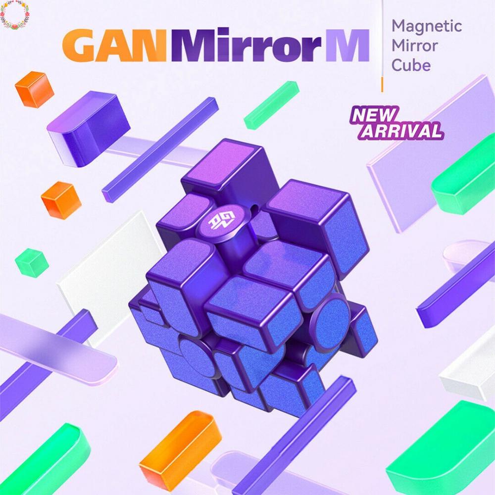 Gan 3x3x3 3rd Order Mirror Magnetic Rubik's Cube Purple Magnetic Speed Mirror M Cube Anti-stress Professional Educational Toys 2022 Hot New Products
